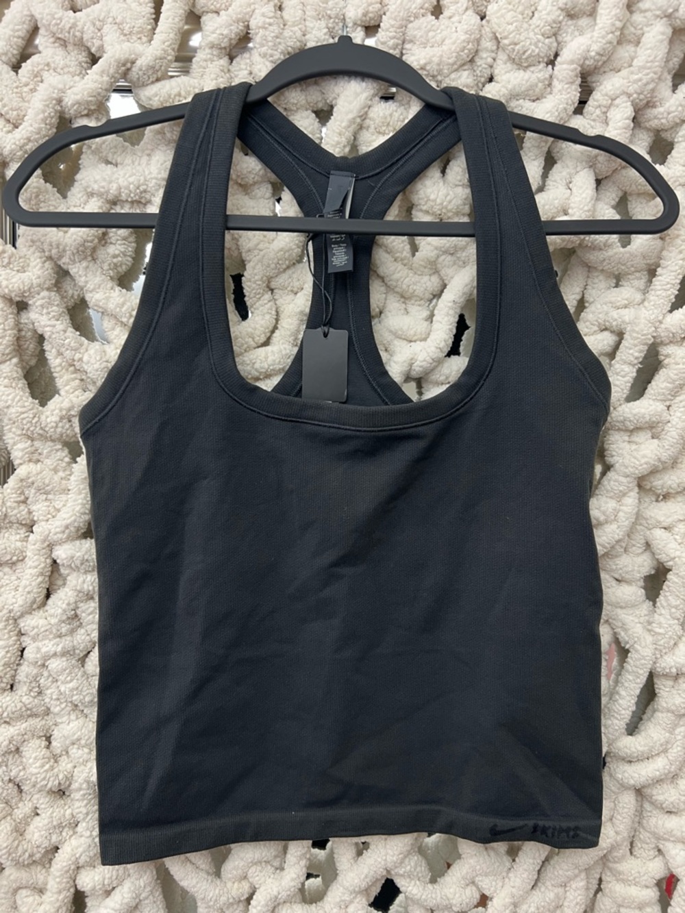 NIKE SKIMS VINTAGE SEAMLESS RACER BACK TANK NWT - OBSIDIAN